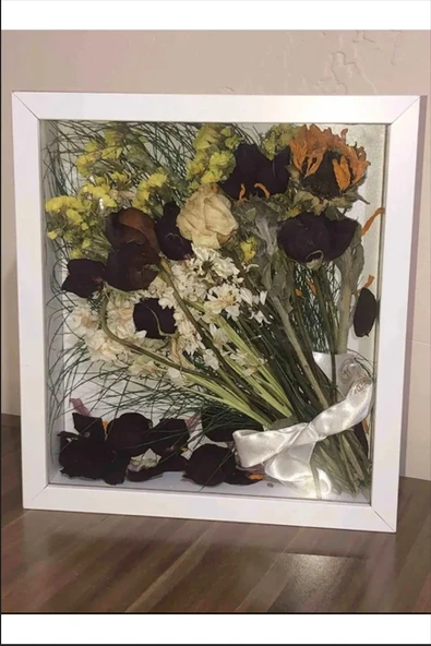 Anı Çerçevesi Söz Nişan Çiçeği Kutu Tasarımı 25cm-25cm - 6
