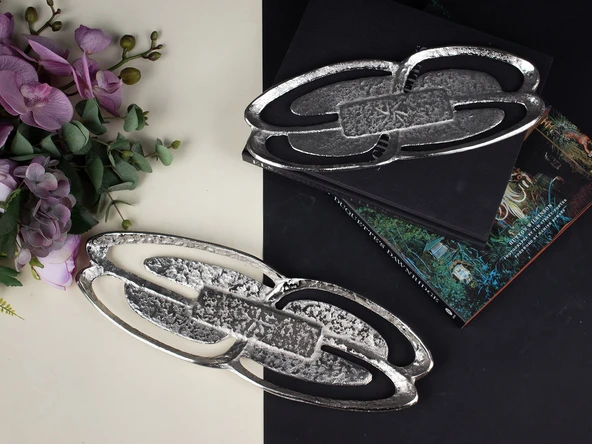 FESTIVE OVAL MEYVELIK SILVER 44X15 CM - BÜYÜK BOY - 1 ADET - Resim 3