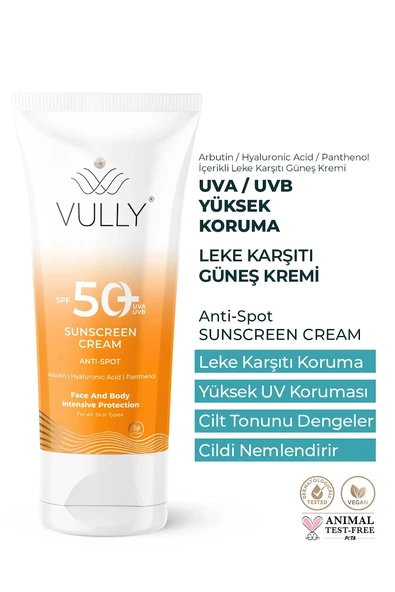 Leke Karşıtı - Aydınlatıcı ve Nemlendirici Yüksek Koruyucu Spf+50 Yüz ve Vücut Güneş Kremi 50 Ml