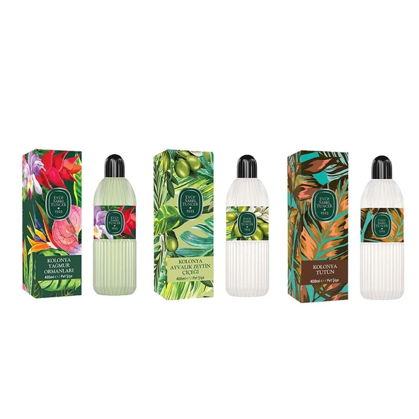 Eyüp Sabri Tuncer Kolonya Yağmur Ormanları, Ayvalık Zeytin Çiçeği ve Tütün Pet Şişe 400 ml ürün görseli