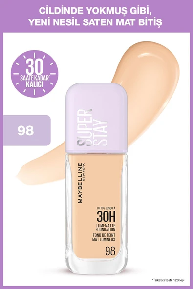 Maybelline New York Super Stay Lumi Matte Fondöten - 98 ürün görseli
