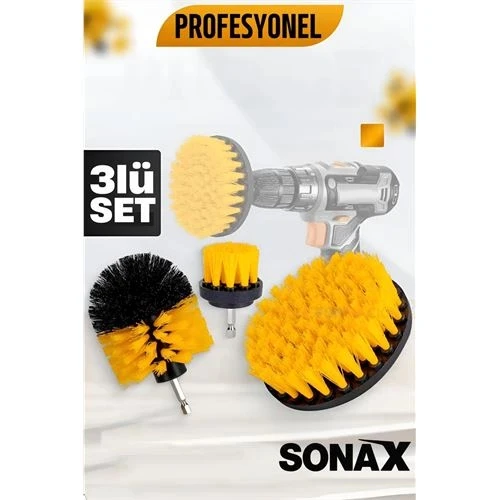Matkap Fırçası - Matkap Ucuna Takılan Fırça Seti Sonax - Profesyonel Temizlik Fırçaları - 1