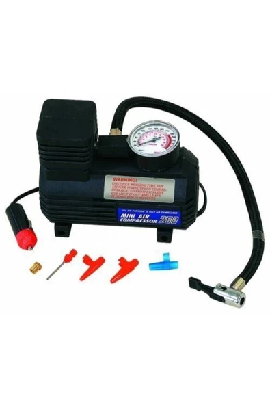 Araba Oto Araç Lastik Şişirme Pompası Hava Kompresörü 250psi 12v Volt Şişirici Kompresör Pompa Seti - 1