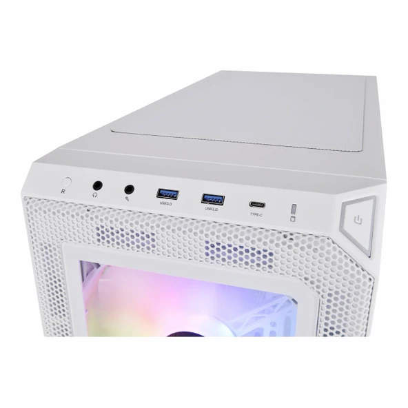 Thermaltake View 300MX USB 3.2 ARGB eATX Mid Tower Beyaz Kasa - Resim 3