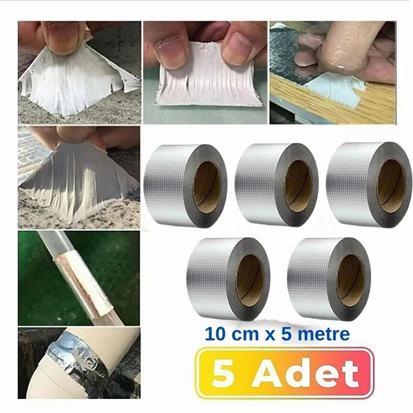 5 li Su Geçirmez Çatlak Bandı 10cm 5m Yüksek Sıcaklık Dayanıklı Çatı Boru Duvar Onarım Çamur Bant - 1