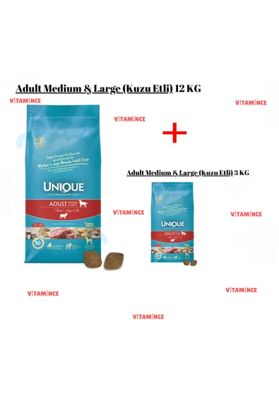 Adult Medium & Large (Kuzu Etli) 12Kg +3 Kg