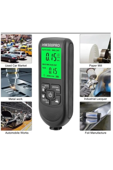 HW-300PRO Araba Boyası Film Otomatik Kalınlık Ölçer 0-2000UM Fe & NFe Kaplama Kalınlık Test Cihazı M - 4