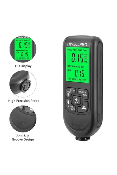 HW-300PRO Araba Boyası Film Otomatik Kalınlık Ölçer 0-2000UM Fe & NFe Kaplama Kalınlık Test Cihazı M - 3