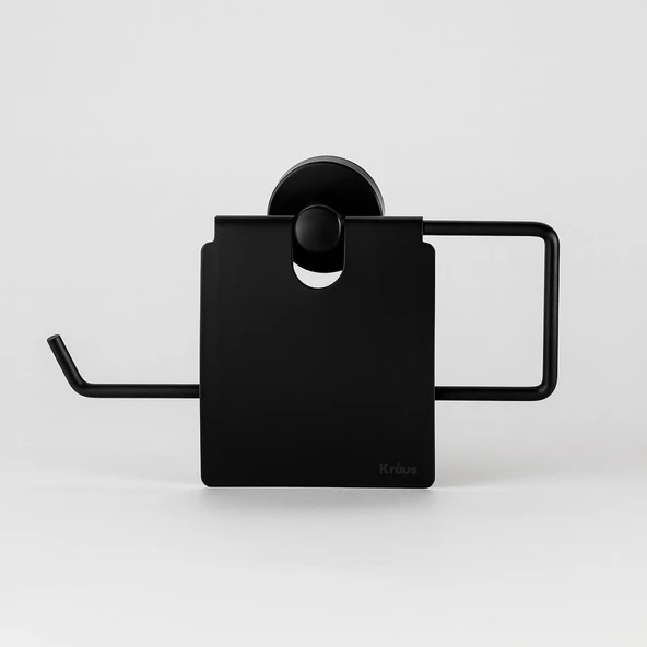 Siyah Kapaklı Kağıt Havluluk Banyo Tuvalet Mutfak İçin Duvar Tipi Vidalı Montaj Modern Aksesuar - Resim 5