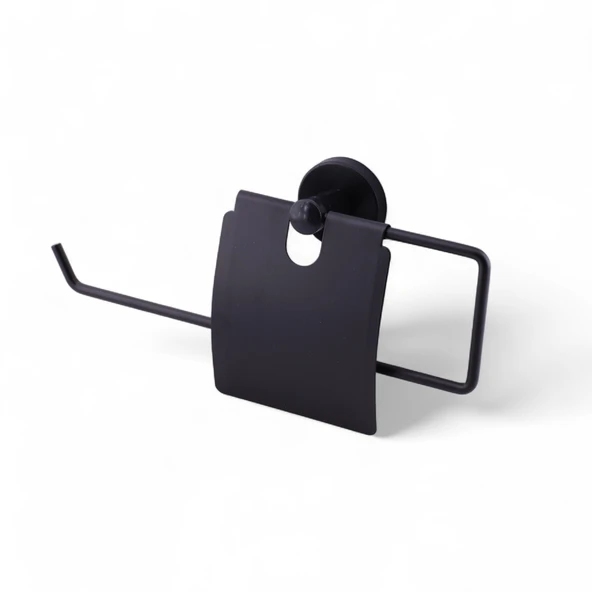 Siyah Kapaklı Kağıt Havluluk Banyo Tuvalet Mutfak İçin Duvar Tipi Vidalı Montaj Modern Aksesuar ürün görseli