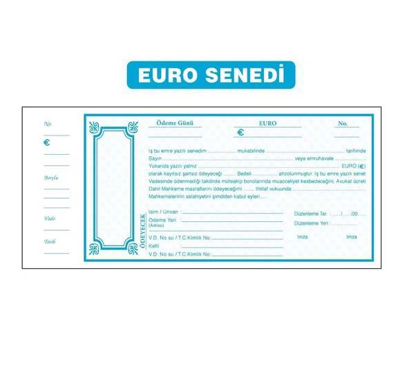 JokeyKırtasiye EURO Senet Karnesi (20 yaprak) - 1