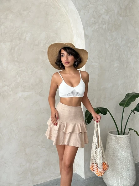 Vnlu fırfırlı etek s24681 - 2