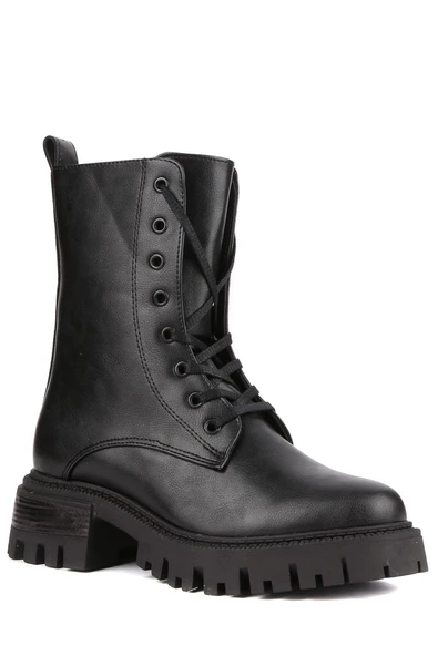 Stato - Siyah Renk Fermuarlı Kadın Postal Bot - Resim 3