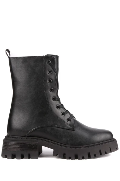 Stato - Siyah Renk Fermuarlı Kadın Postal Bot - Resim 2