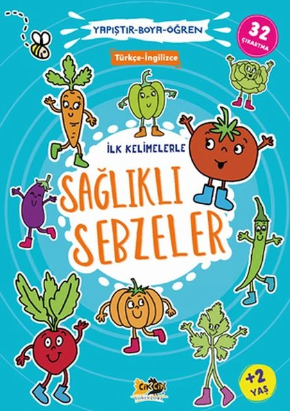 İlk Kelimelerle Sağlıklı Sebzeler Yapıştır-Boya-Öğren ürün görseli 1