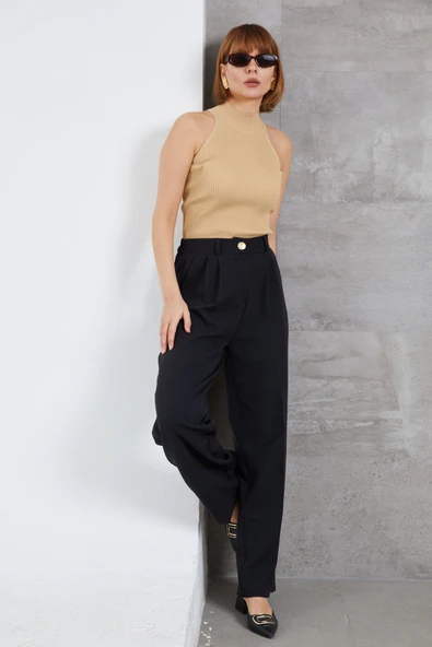 Kadın Beli Lastikli Pzzo Pantolon - 2