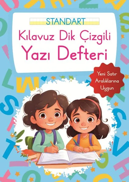 Kılavuz Dik Çizgili Yazı Defteri Büyük Boy - Mavi ürün görseli 1