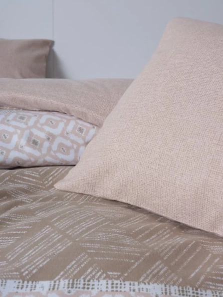 Flanel Nev Takımı Çift Kişilik Arrow Krem - Resim 2