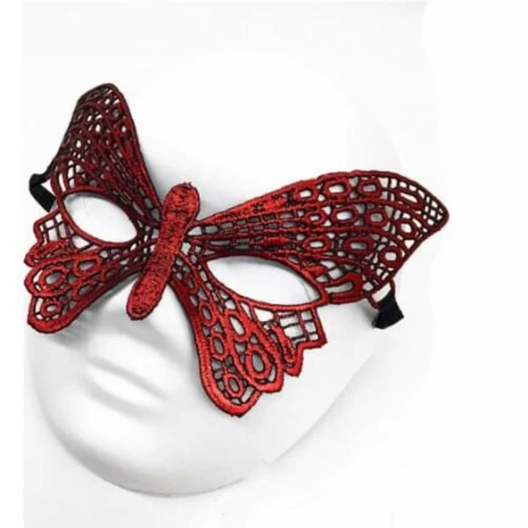Kırmızı Dantel Masquerade Maskesi 7 No - 1