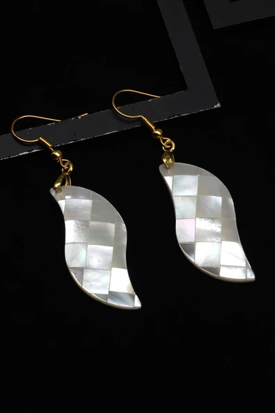 Sedef Doğal Taş Küpe - KP-0277 - Resim 2