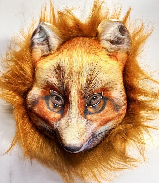 Kahverengi Peluş Saçlı Tilki Maskesi Mega Peluş 29 No ürün görseli 1