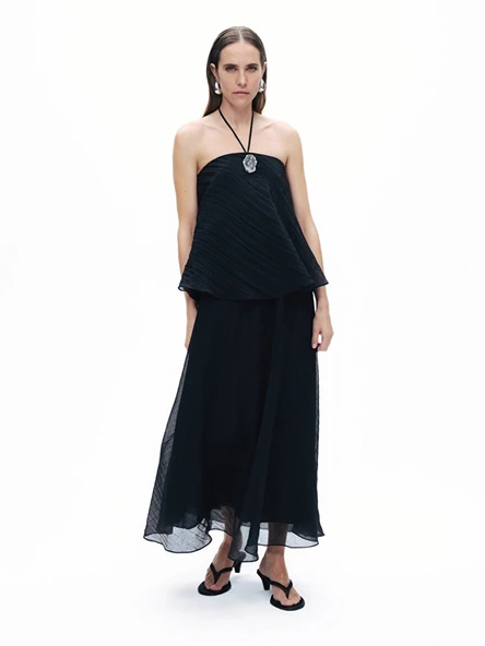 Boyundan Bağlamalı Maxi Abiye Elbise Nocturne - 3