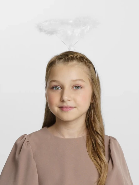 Beyaz Otrişli Tüylü Esnek Yapı Melek Haresi Melek Tacı - Resim 3