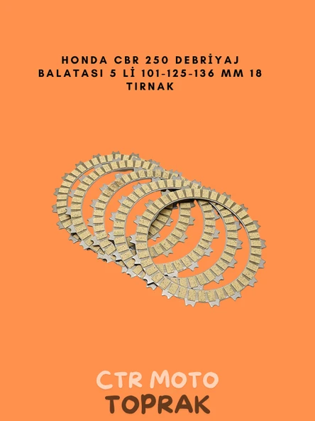 Honda CBR 250 Debriyaj Balata Seti 5’li – 101/125/136 mm 18 Tırnak ürün görseli 1