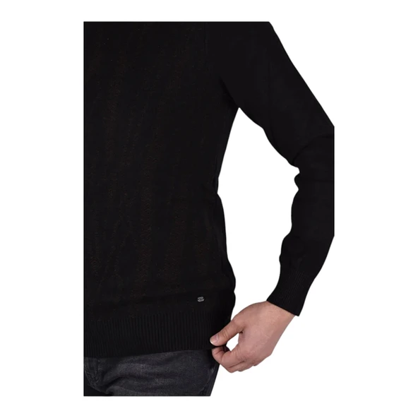 Bisiklet Yaka Desenli Kazak - 11