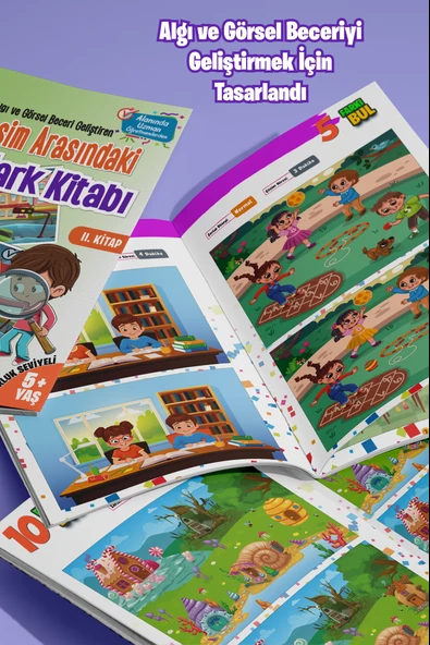 Algı ve Görsel Beceri Geliştiren 2 Resim Arasındaki Fark Kitabı - 4