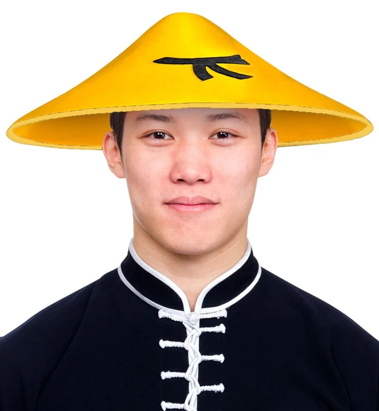 Uzak Doğu Asyalı Çin Japon Şapkası Sarı Renk ürün görseli 1