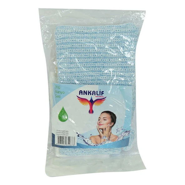 Banyo Lifi + Kese + İpli Topuk Taşı 3 lü Banyo Seti - 1