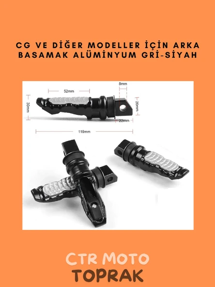 CG ve Diğer Modellerle Uyumlu Arka Basamak – Alüminyum Gri Siyah ürün görseli 1