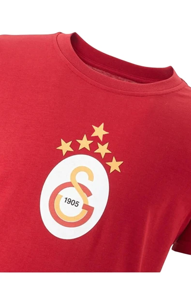 Galatasaray Orijinal Lisanslı 5 Yıldızlı Arma Kırmızı T-shirt UV Ahşap Kutulu - Resim 3