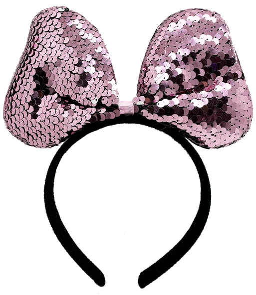 Renk Değiştiren Pullu Payetli Fiyonk Parti Tacı Pembe Gümüş Renk 20x16 cm ürün görseli 1