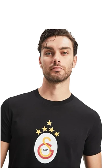 Galatasaray Orijinal Lisanslı 5 Yıldızlı Arma Siyah T-shirt Lazer Ahşap Kutulu - Resim 3