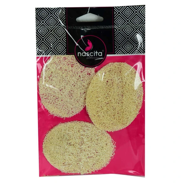 Doğal Kabak Lifli Peeling Oval Yüz Pedi Kese 3 Adet 9x7 Cm - 1