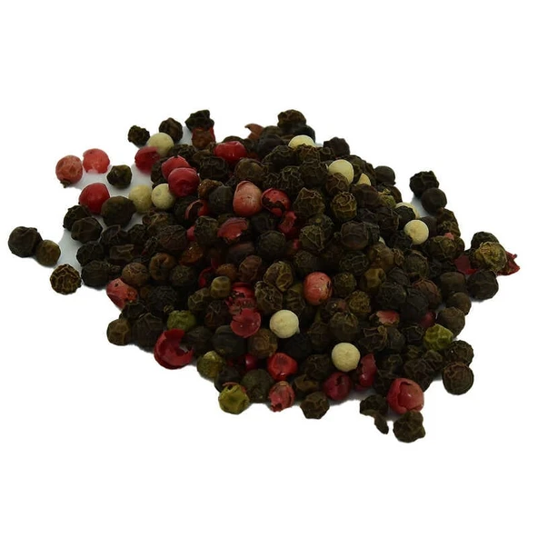 Saf Doğal Tane Kırmızı Yeşil Beyaz Karabiber Karışımı 100 Gr Paket ürün görseli 1