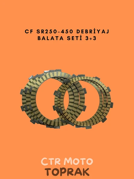 CF SR250-450 Debriyaj Balata Seti 3+3 – Yüksek Isı Dayanımlı Kompozit Balata ürün görseli 1