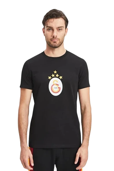 Galatasaray Orijinal Lisanslı 5 Yıldızlı Arma Siyah T-shirt UV Ahşap Kutulu - Resim 2