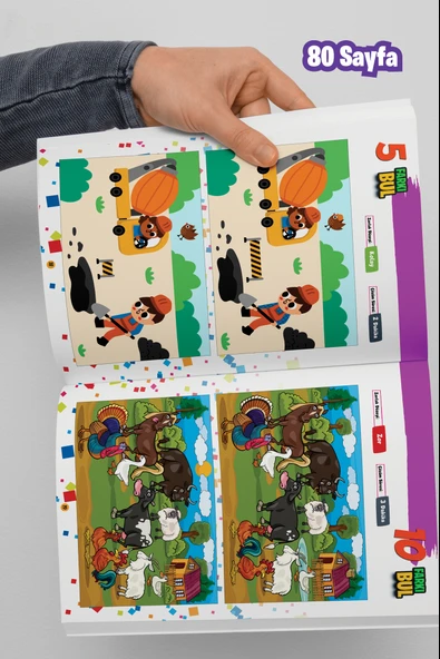 Algı ve Görsel Beceri Geliştiren 2 Resim Arasındaki Fark Kitabı - 3