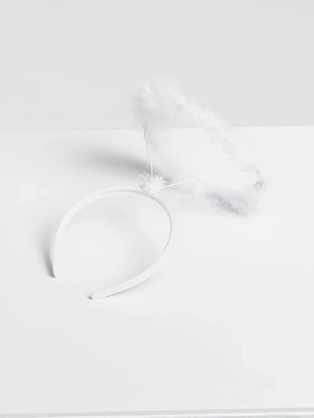 Beyaz Otrişli Tüylü Esnek Yapı Melek Haresi Melek Tacı - Resim 4