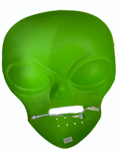 Ghoulish Productions Green Alien Mask 45x30 cm ( UZAYLI ) - 2