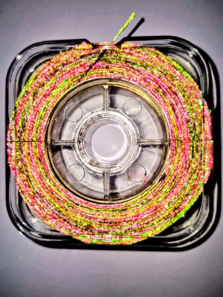 Eagenset Hazır Çapari Kombini Boru Sim Ultraviyole Uv Neon Fıstık Yeşili - Pembe Makarada - Resim 6