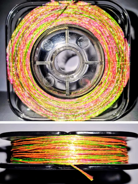 Eagenset Hazır Çapari Kombini Boru Sim Ultraviyole Uv Neon Fıstık Yeşili - Pembe Makarada - Resim 2