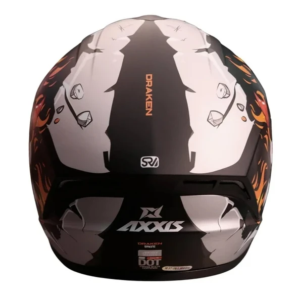 AXXIS DRAKEN BAKER SİYAH-GRİ-KIRMIZI FULLFACE KASK (SİYAH+ŞEFFAF CAMLI) - Resim 3