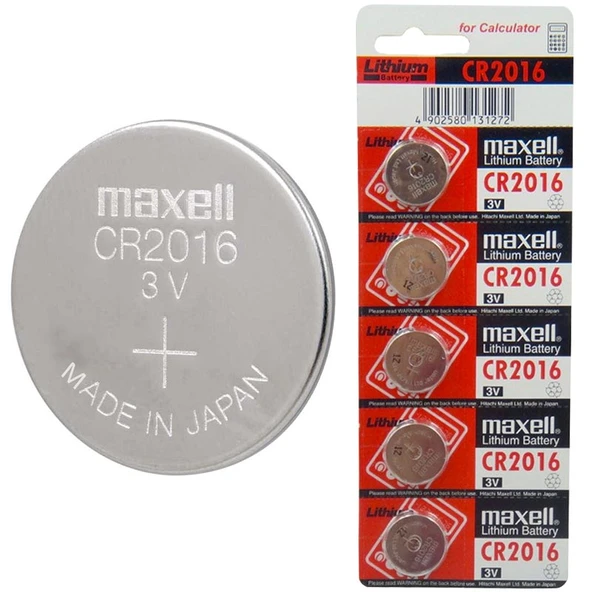 Maxell CR2016 3 Volt Lityum Pil (5'li Paket) ürün görseli