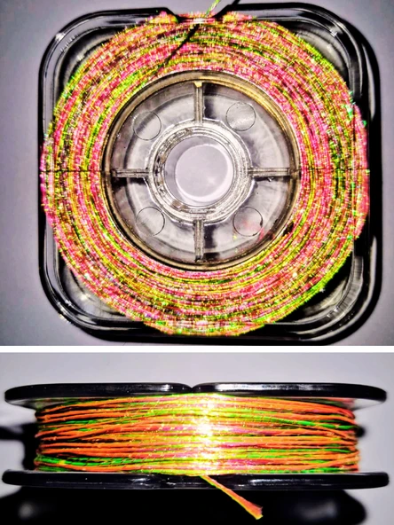 Eagenset Hazır Çapari Kombini Boru Sim Ultraviyole Uv Neon Fıstık Yeşili - Pembe Makarada ürün görseli 1