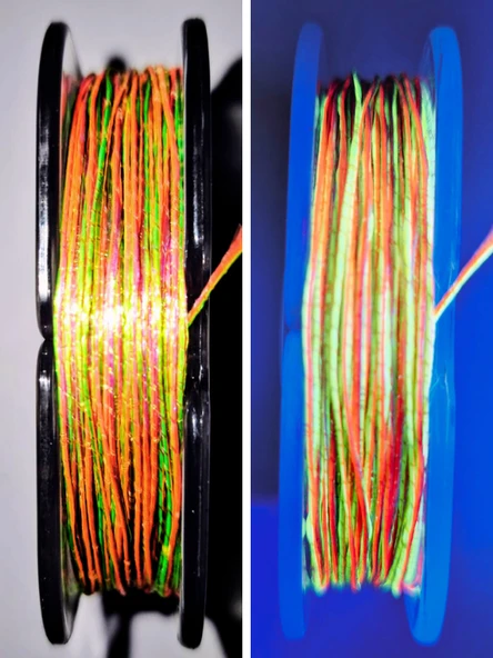 Eagenset Hazır Çapari Kombini Boru Sim Ultraviyole Uv Neon Fıstık Yeşili - Pembe Makarada - Resim 5