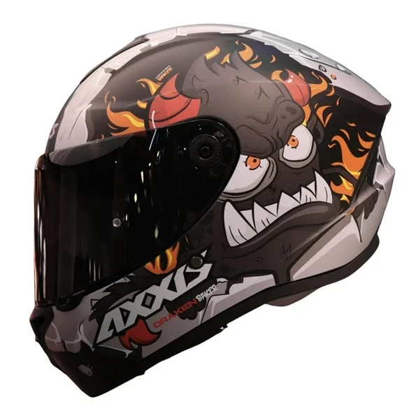 AXXIS DRAKEN BAKER SİYAH-GRİ-KIRMIZI FULLFACE KASK (SİYAH+ŞEFFAF CAMLI) ürün görseli